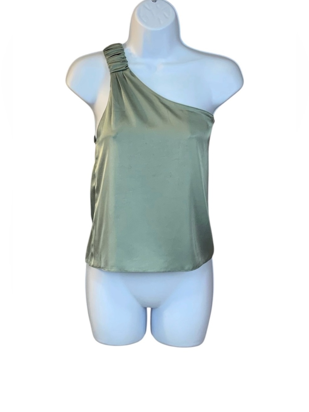 Know One Cares Sage One-Shoulder Blouse